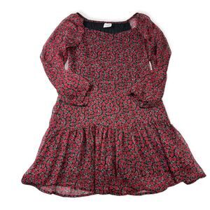 Girls Abercrombie Red Roses Dress Size 11-12